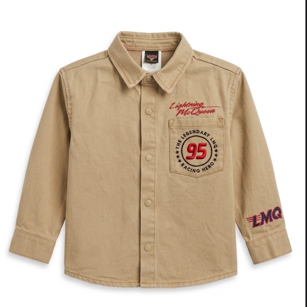 Disney Pixar Cars Toddler Boy Twill Button Up Shirt. Size 4T